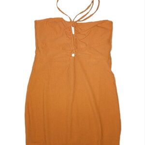 Wild Fable Orange Bodycon  Halter Mini Dress Size M New W/ Tags